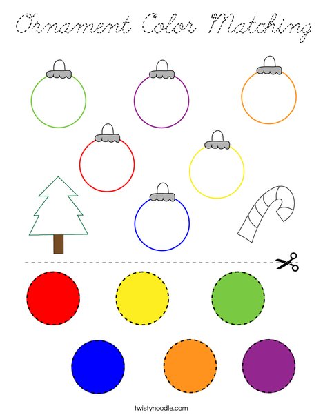 Ornament Color Matching Coloring Page