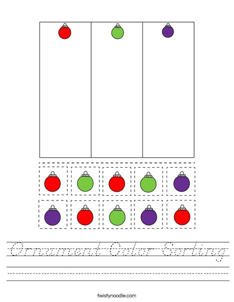 Ornament Color Sorting Worksheet