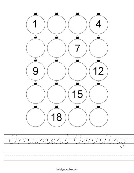 Ornament Counting Worksheet