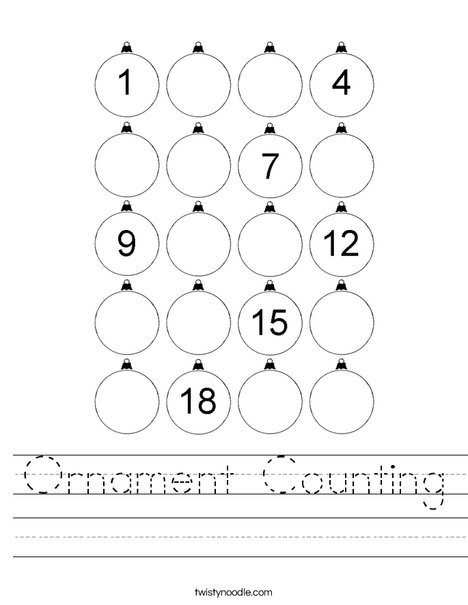 Ornament Counting Worksheet