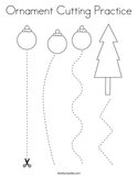 Ornament Cutting Practice Coloring Page