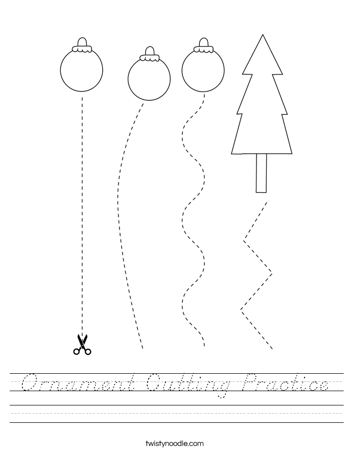 Ornament Cutting Practice Worksheet