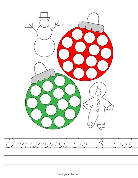 Ornament Do-A-Dot Worksheet