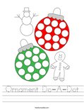 Ornament Do-A-Dot Worksheet