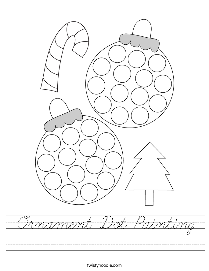 Ornament Dot Painting Worksheet