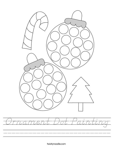 Ornament Dot Painting Worksheet