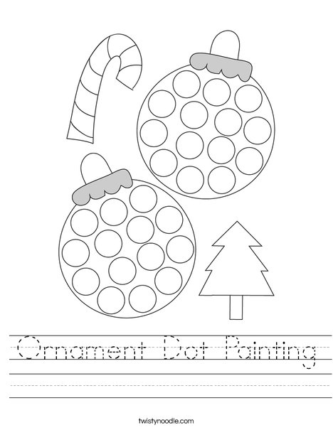 Ornament Dot Painting Worksheet - Twisty Noodle