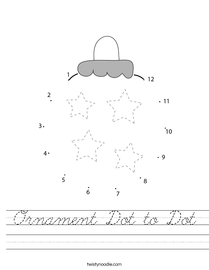 Ornament Dot to Dot Worksheet
