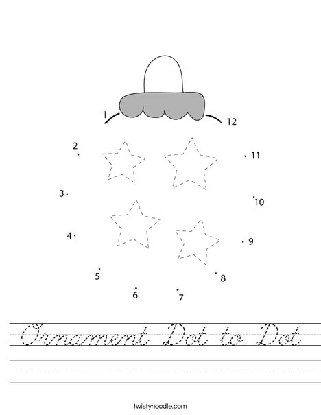 Ornament Dot to Dot Worksheet