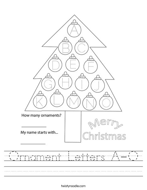 Ornament Letters A-O Worksheet