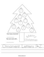 Ornament Letters P-Z Handwriting Sheet