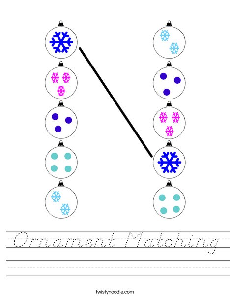 Ornament Matching Worksheet