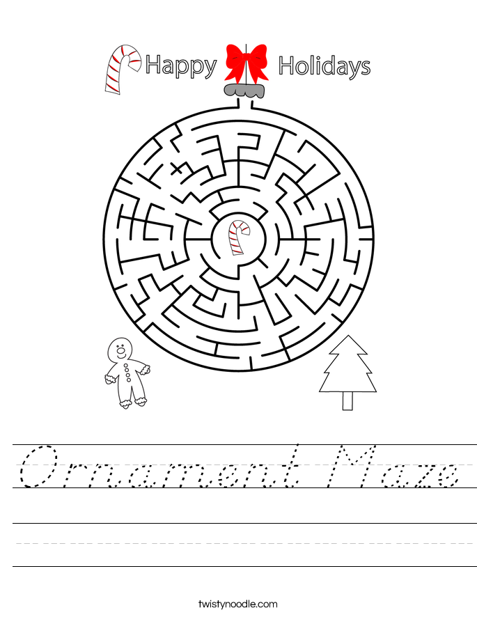 Ornament Maze Worksheet