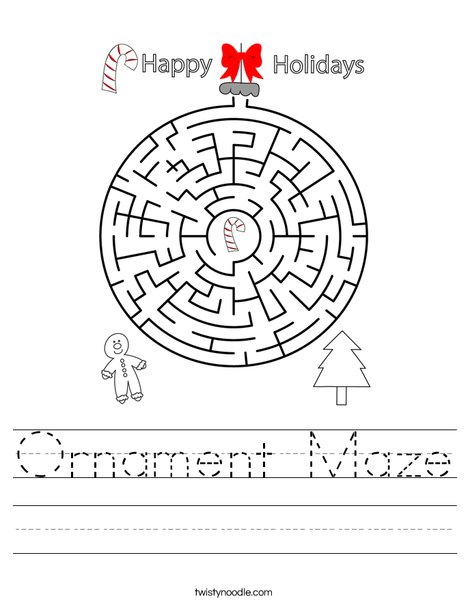 Ornament Maze Worksheet