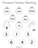 Ornament Number Matching Coloring Page
