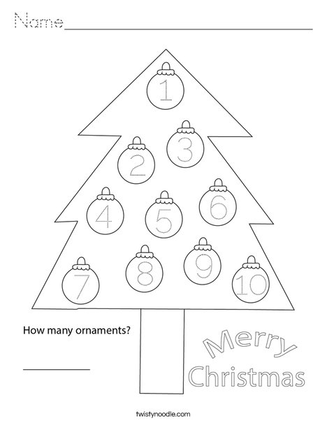 Ornament Numbers Coloring Page