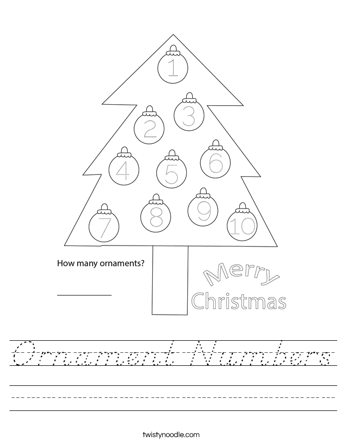 Ornament Numbers Worksheet