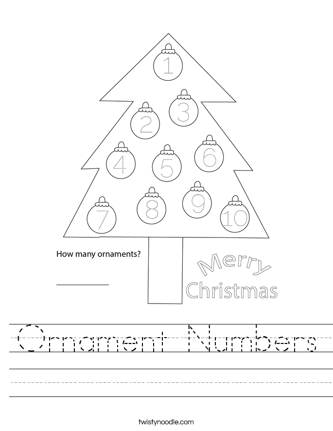 Ornament Numbers Worksheet