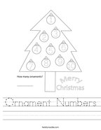 Ornament Numbers Handwriting Sheet