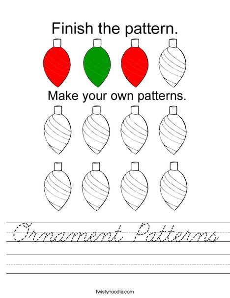 Ornament Patterns Worksheet