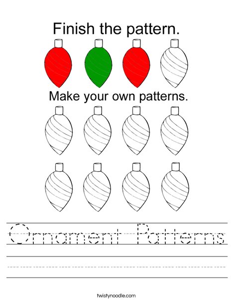 Ornament Patterns Worksheet