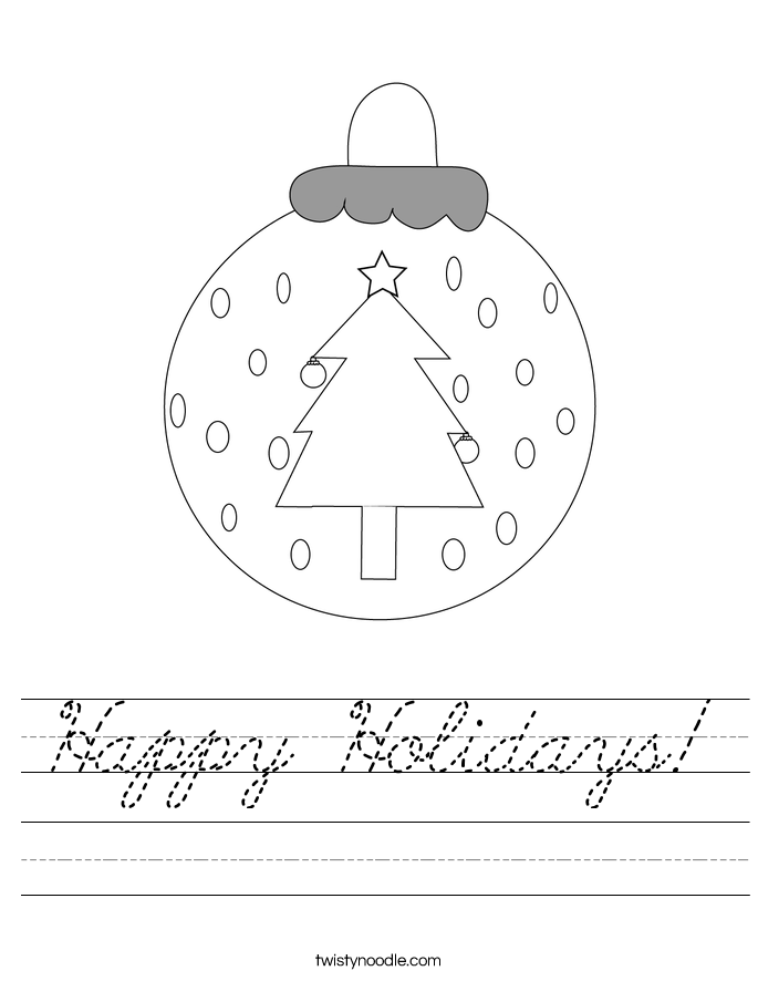 Happy Holidays! Worksheet