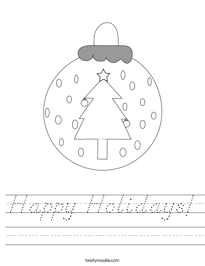 Happy Holidays! Worksheet