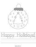 Happy Holidays! Worksheet