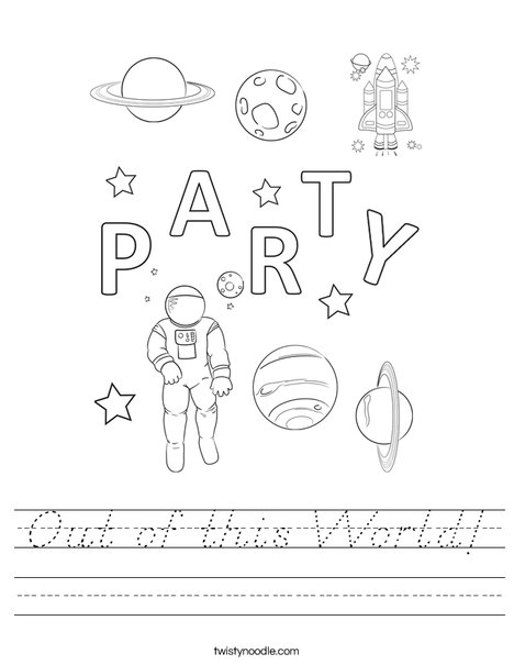 Out of this world party Worksheet