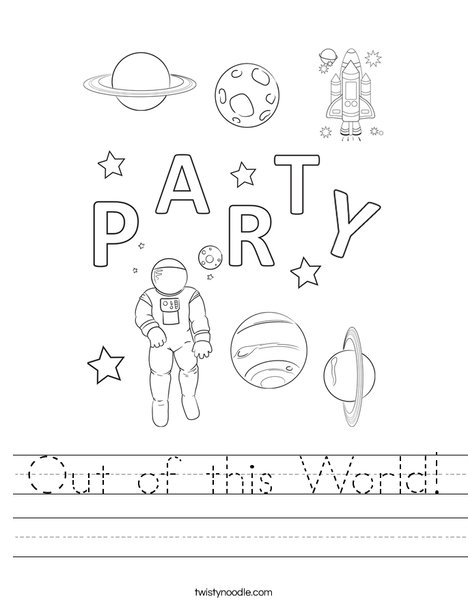 Out of this world party Worksheet