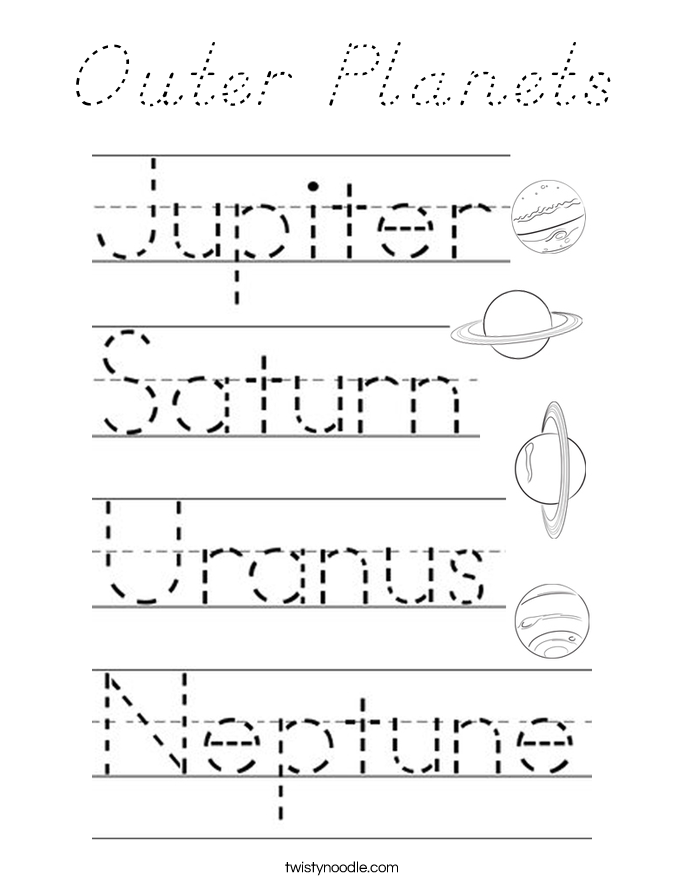 Outer Planets Coloring Page