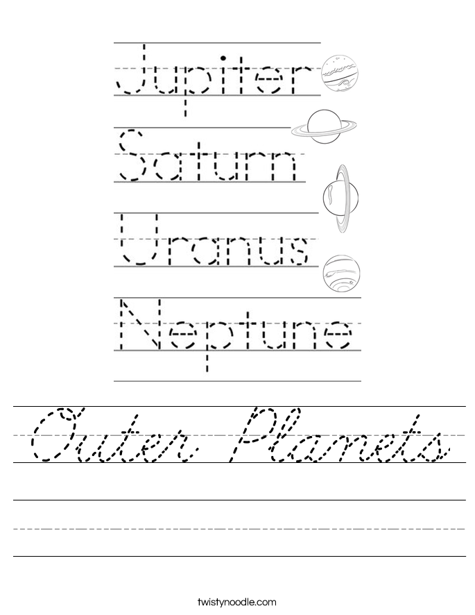 Outer Planets Worksheet