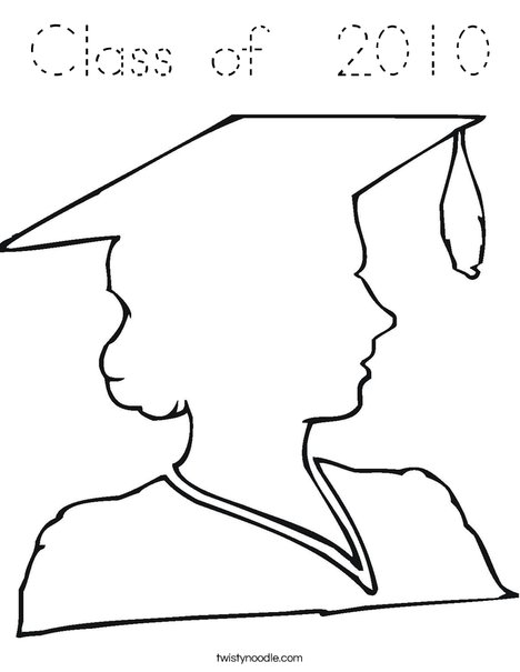 Outline of a Girl Graduate Coloring Page