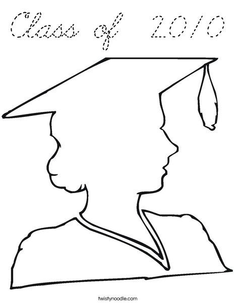 Outline of a Girl Graduate Coloring Page