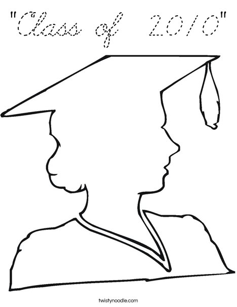 Outline of a Girl Graduate Coloring Page