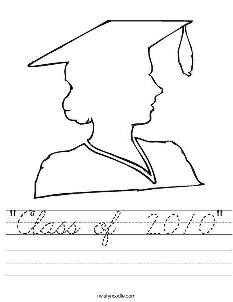 Outline of a Girl Graduate Worksheet