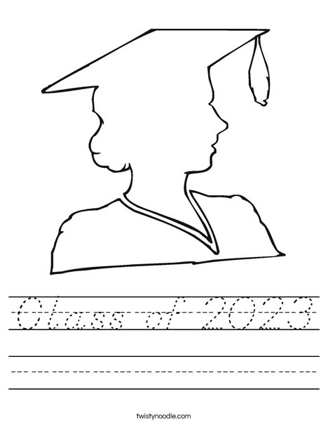 Outline of a Girl Graduate Worksheet