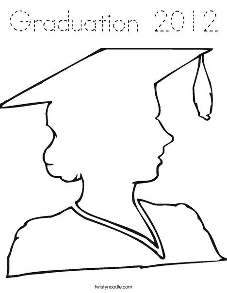 Outline of a Girl Graduate Coloring Page