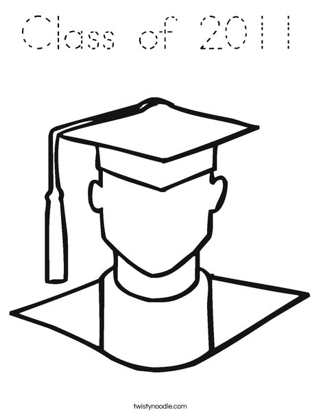 Outline of Boy Graduate Coloring Page