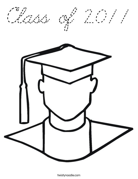 Outline of Boy Graduate Coloring Page
