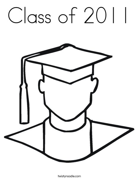Outline of Boy Graduate Coloring Page