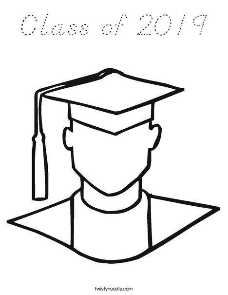 Outline of Boy Graduate Coloring Page
