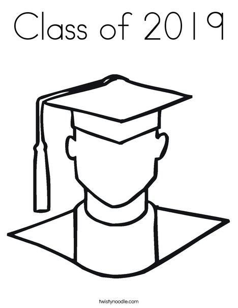 Outline of Boy Graduate Coloring Page