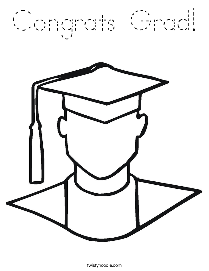 Congrats Grad! Coloring Page
