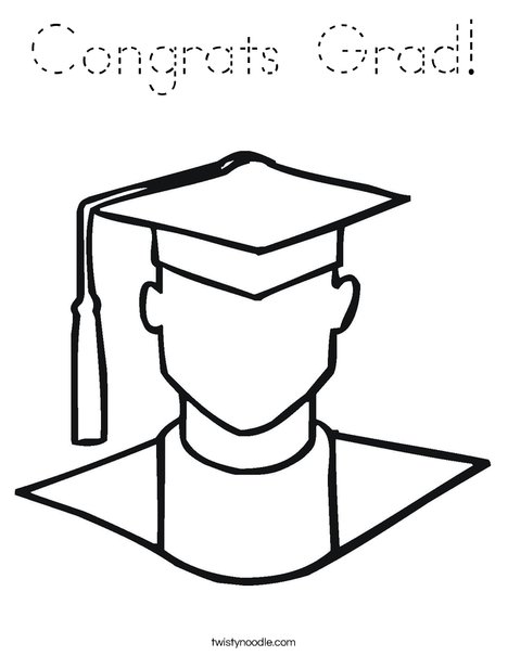 Outline of Boy Graduate Coloring Page