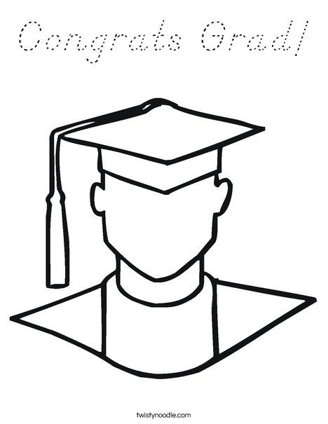 Outline of Boy Graduate Coloring Page