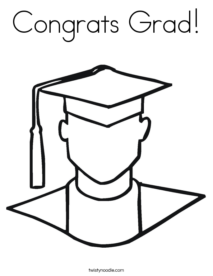 Congrats Grad! Coloring Page