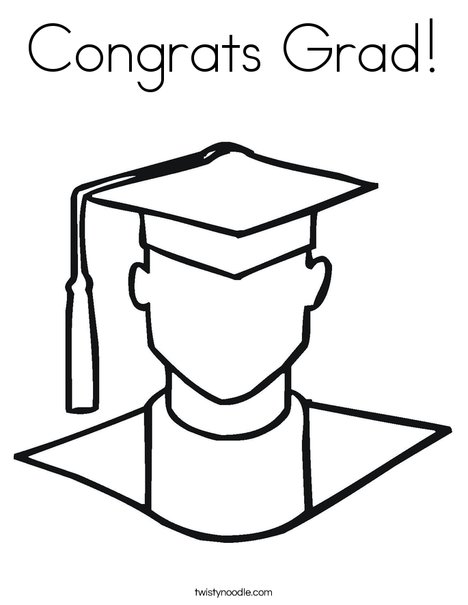 Outline of Boy Graduate Coloring Page