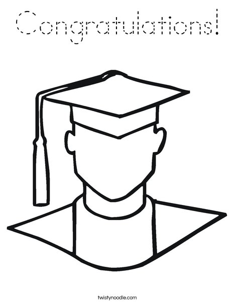 Outline of Boy Graduate Coloring Page