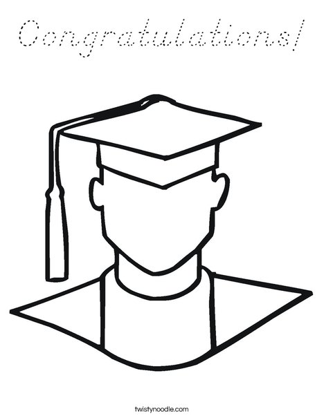 Outline of Boy Graduate Coloring Page